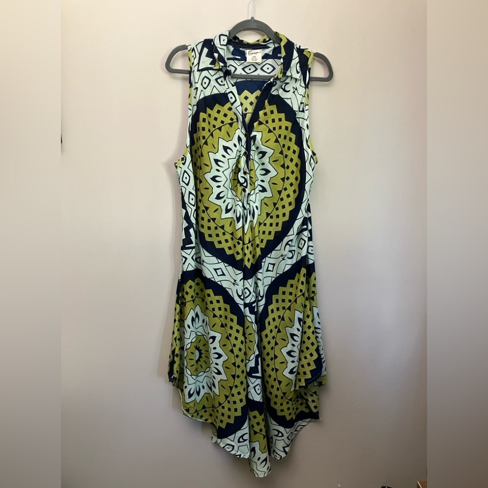 Dress Collared Sleeveless Boho Hippie Sundress